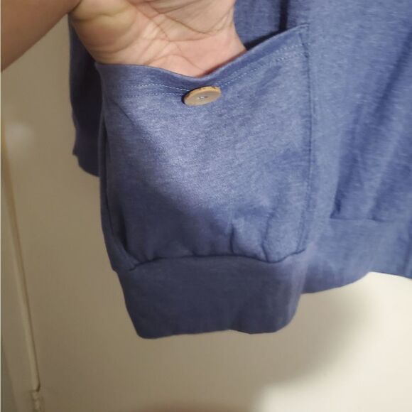 Lavaca VTG  Blue Cowl Neck Tunic Top Size Medium - Picture 6 of 10